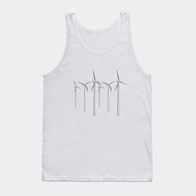 Winds Turbines Art Tank Top by Dual Rogue